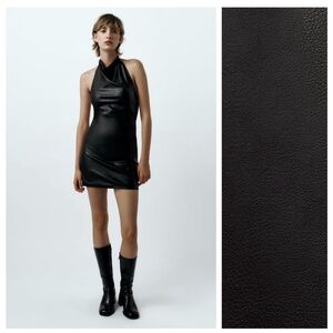 Zara Leather halter dress